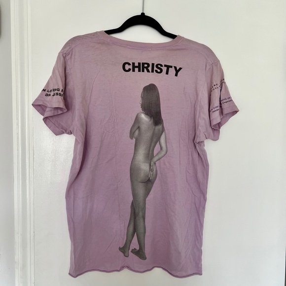 Rare Authentic Purple Marc Jacobs x Christy Turlington T-shirt Size M - Picture 2 of 2
